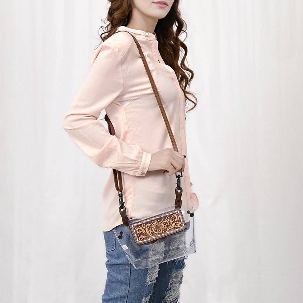 Clear Bag Genuine Western Leather Women Bag Belle